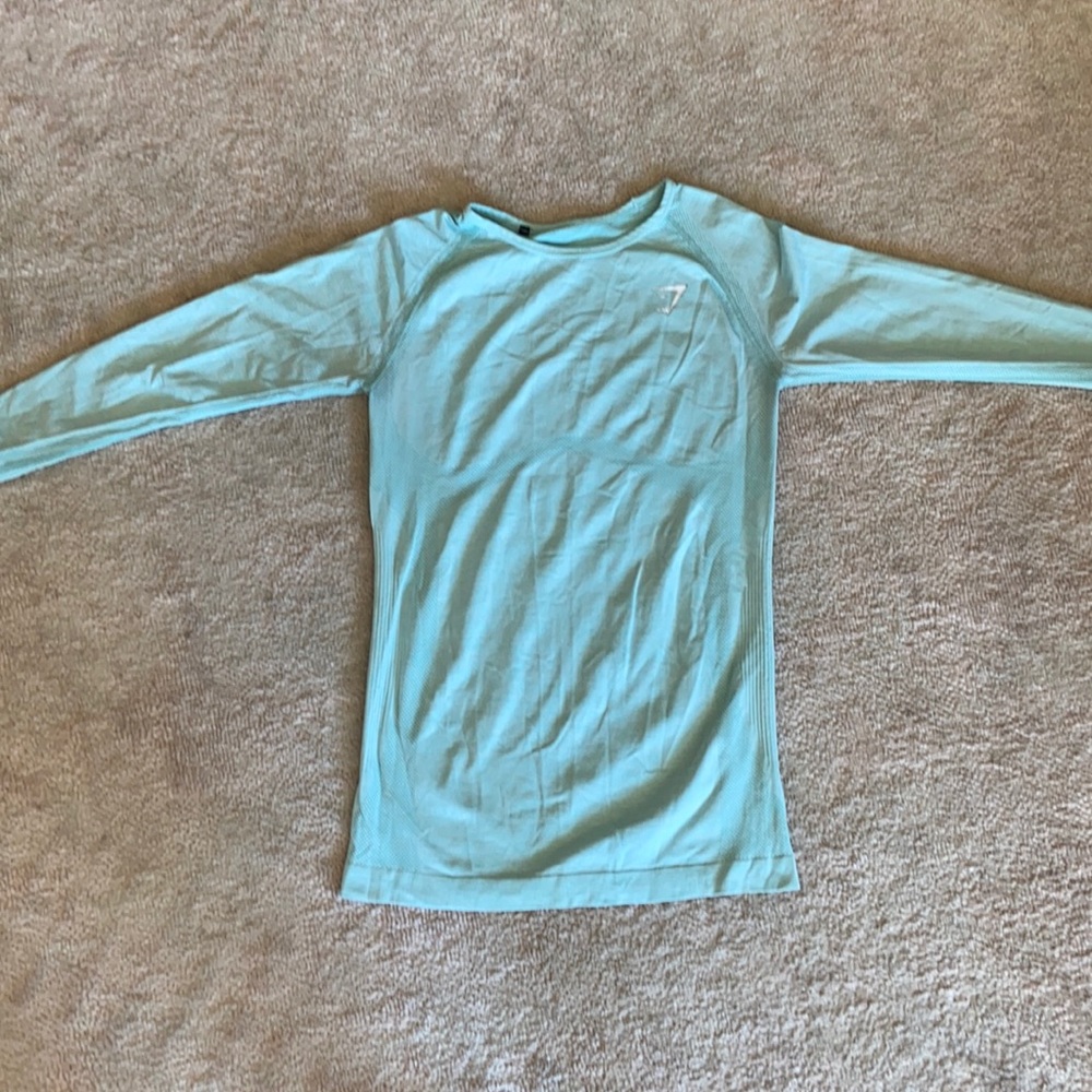 Gymshark light blue workout top